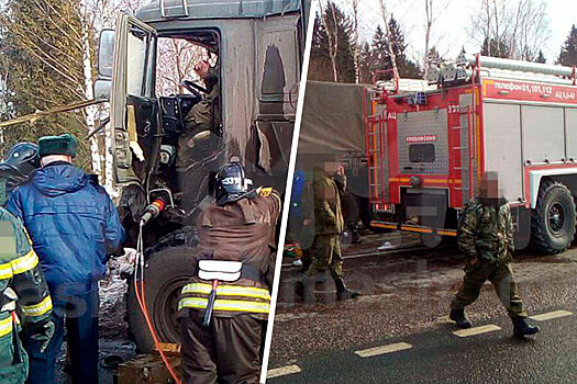 Mash: два грузовика Минобороны попали в аварию на трассе М9 Балтия