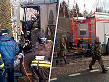 Mash: два грузовика Минобороны попали в аварию на трассе М9 Балтия