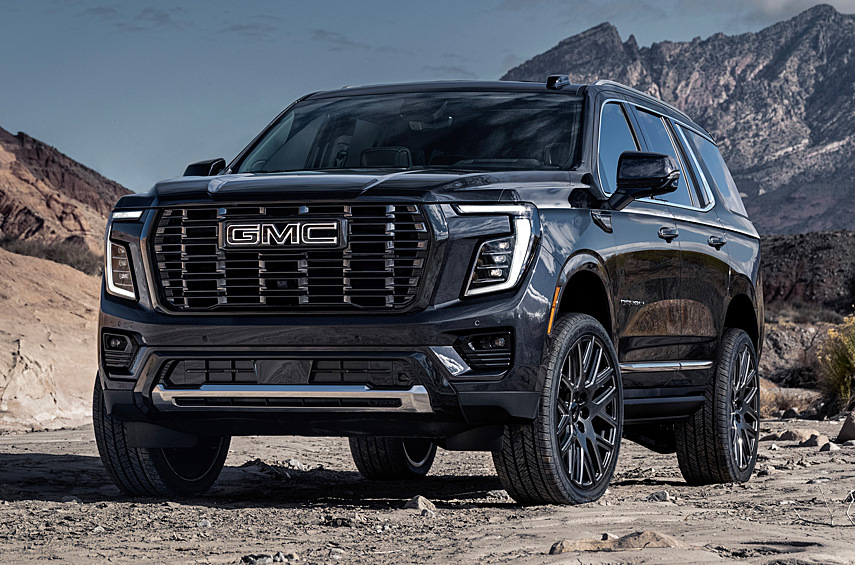 GMC Yukon Denali. Yukon — это аналог «Эскалейда» и Chevrolet Tahoe (марка GMC тоже входит в состав General Motors и специализируется на внедорожниках, кроссоверах и пикапах). Он построен на общей с ними платформе и пытается угодить клиентам с разными запросами — тем, кто ищет несколько более изысканный аналог массового Chevy и дорогого Caddy. Жаждущим люкс адресована комплектация Denali и Denali Ultimate стоимостью свыше 100 тысяч долларов с безальтернативным восьмицилиндровым двигателем объемом 6,2 литра (426 л.с.).