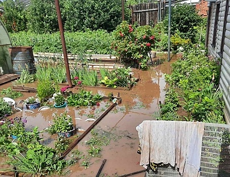 18 придомовых территорий затопило в Воткинске после дождя