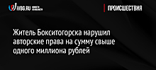 Житель Бокситогорска нарушил авторские права на сумму свыше одного миллиона рублей