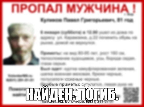 Пропавший в Нижегородской области Павел Куликов найден погибшим