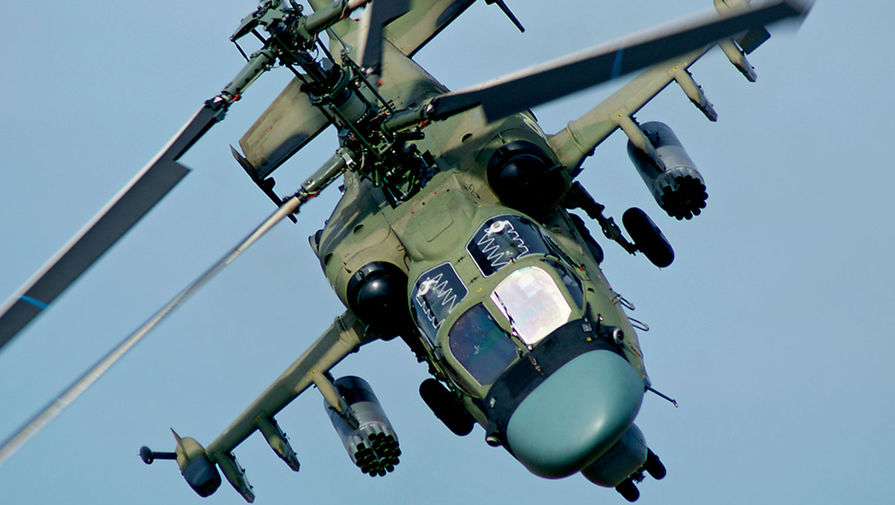 МО: экипаж Ка-52М уничтожил личный состав и бронетехнику ВСУ в Курской области