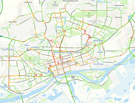 Город стал: в Ростове зафиксировали 9-балльные пробки