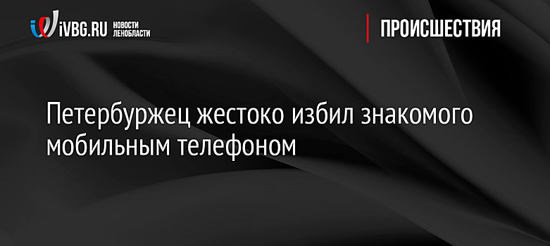 Петербуржец жестоко избил знакомого мобильным телефоном