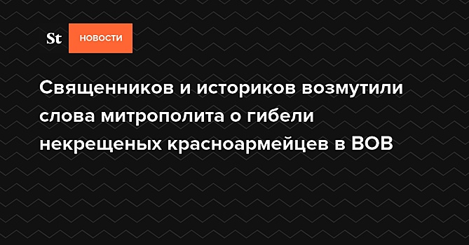 Священников и историков возмутили слова митрополита о гибели некрещеных красноармейцев в ВОВ