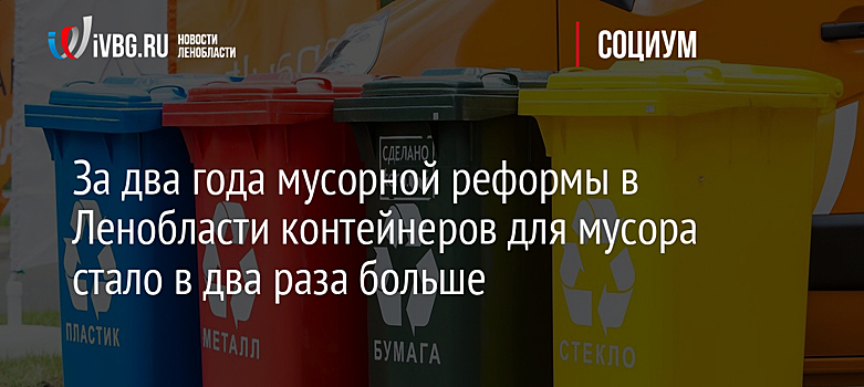 За два года мусорной реформы в Ленобласти контейнеров для мусора стало в два раза больше