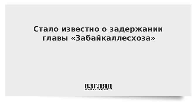 Стало известно о задержании главы «Забайкаллесхоза»