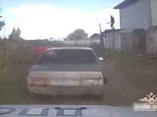 Россиянин на видео метнул полено и помог полиции задержать лихача