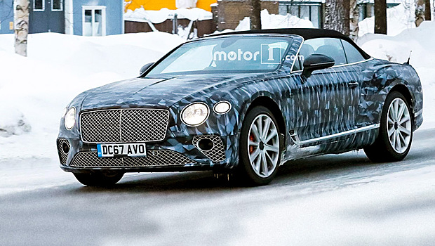 Кабриолет Bentley Continental GT испытывают снегом
