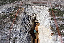 В Крыму для входа в пещеру "Таврида" вырыли 70-метровую траншею
