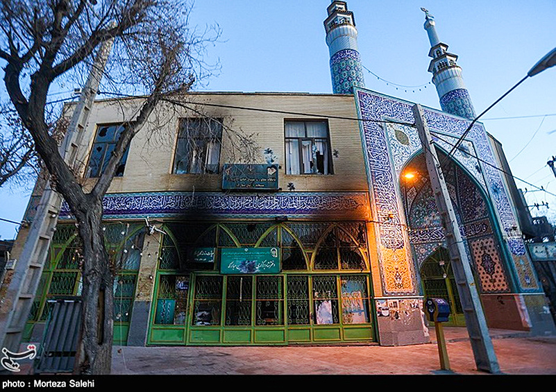 Мечеть города Мобареке после протестов