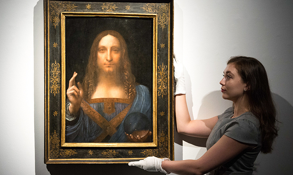 «Спаситель мира» Леонардо да Винчи в музее в Лондоне