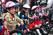 На курорте «Ведучи» в горах Чечни устроили детские гонки на беговелах