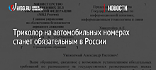 Триколор на автомобильных номерах станет обязательным в России