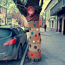 Горожане раскритиковали кукольные костюмы, в которые одели деревья в Таганроге