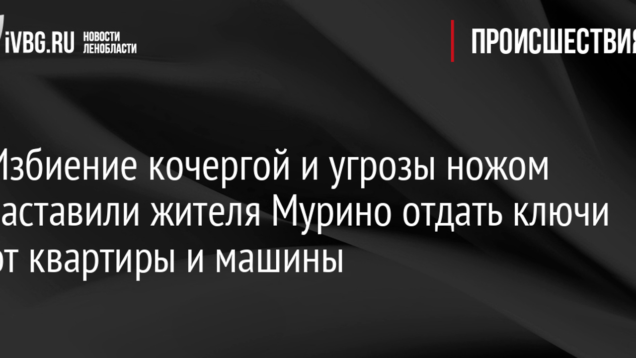 Избиение кочергой и угрозы ножом заставили жителя Мурино отдать ключи от  квартиры и машины - Рамблер/авто