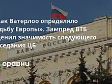 «Как Ватерлоо определяло судьбу Европы». Зампред ВТБ оценил значимость следующего заседания ЦБ
