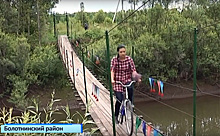 Подвесной мост украсил лес между деревнями Кругликово и Белогуры