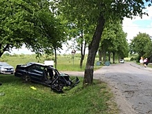 Под Гурьевском водитель и 18-летняя пассажирка пострадали при столкновении с деревом