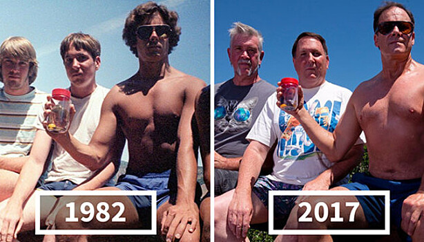 Пятеро школьных друзей повторяют одну и ту же фотографию больше 30 лет
