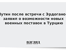 Путин сообщил о новых военных поставках в Турцию
