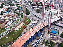 В Новосибирске на четвертом мосту через Обь смонтирована предпоследняя пара вант