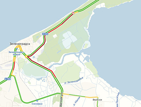 Под Зеленоградском образовалась пятикилометрая пробка в направлении Куршской косы