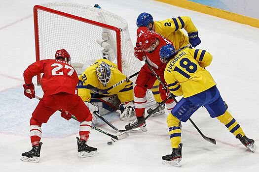 Сборная России по хоккею после основного времени играет вничью со Швецией в полуфинале ОИ