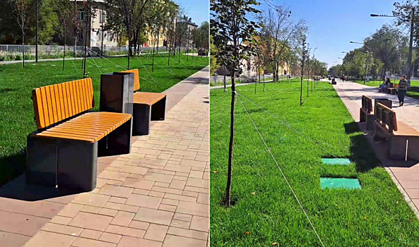 В Волгограде закончили этап благоустройства сквера на проспекте Металлургов