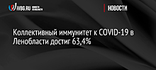 Коллективный иммунитет к COVID-19 в Ленобласти достиг 63,4%