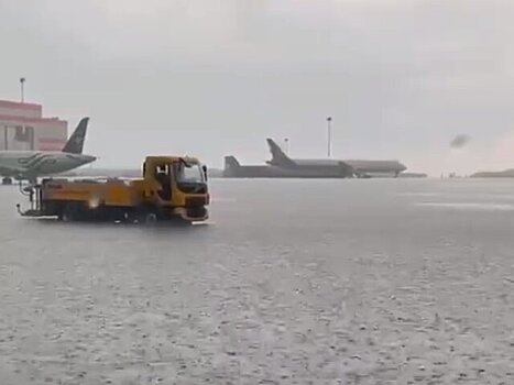 Службы аэропорта Шереметьево устраняют последствия ливня
