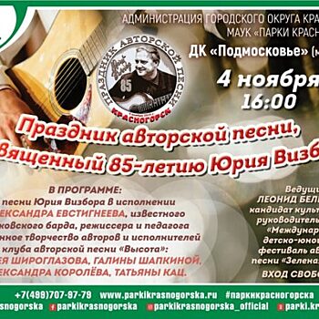 В Красногорске состоится концерт в честь Дня рождения Юрия Визбора