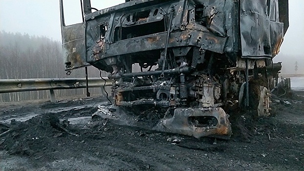 Пепел и обугленное железо: последствия массового ДТП в Ленобласти показали на видео