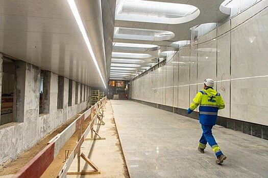 Собянин осмотрел ход строительства станции БКЛ "Текстильщики"