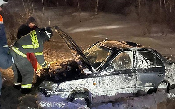 В Рязани 18-летний водитель перевернулся на Hyundai Accent