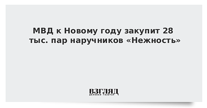 МВД закупит 28 тысяч пар наручников «Нежность»