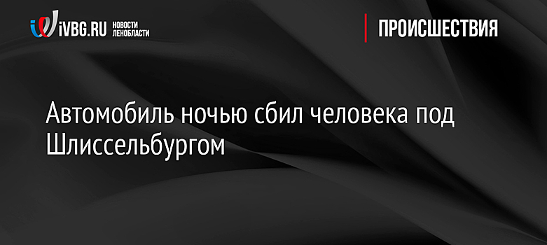 Автомобиль ночью сбил человека под Шлиссельбургом