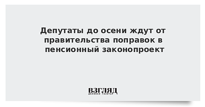 Депутаты до осени ждут от правительства поправок в пенсионный законопроект