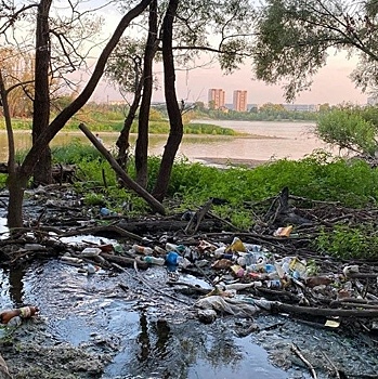 Омичи в выходные 4 часа убирали мусор на "Зелёном острове"