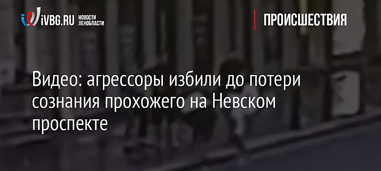 Видео: агрессоры избили до потери сознания прохожего на Невском проспекте