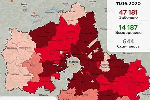 Названы округа Подмосковья с наибольшим числом выявленных за сутки случаев Covid‑19
