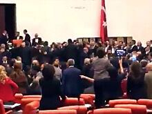 Появилось видео массовой драки депутатов турецкого парламента