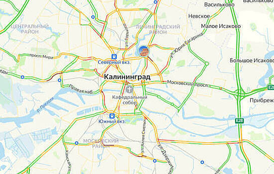 Центр стоит: карта пробок в Калининграде на утро среды