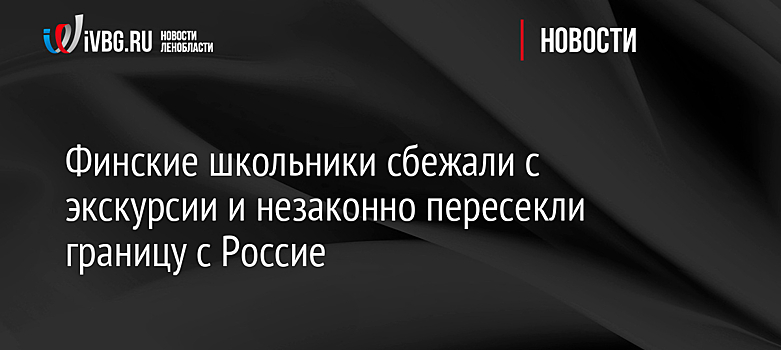 Финские школьники сбежали с экскурсии и незаконно пересекли границу с Россией