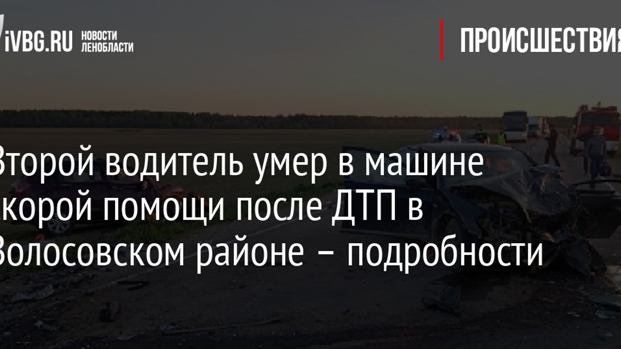 Второй водитель умер в машине скорой помощи после ДТП в Волосовском районе  – подробности - Рамблер/авто