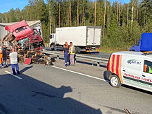 В Камешковском районе столкнулись два грузовика — кабина фуры всмятку
