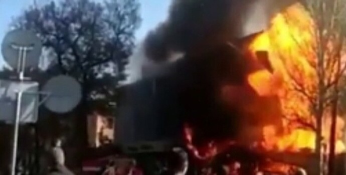 Взрыв в центре Бишкека попал на видео