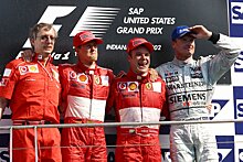Гран-при США — 2002: Михаэль Шумахер финишировал бок о бок с Рубенсом Баррикелло и уступил ему победу