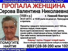 80-летняя Валентина Серова пропала в Нижнем Новгороде